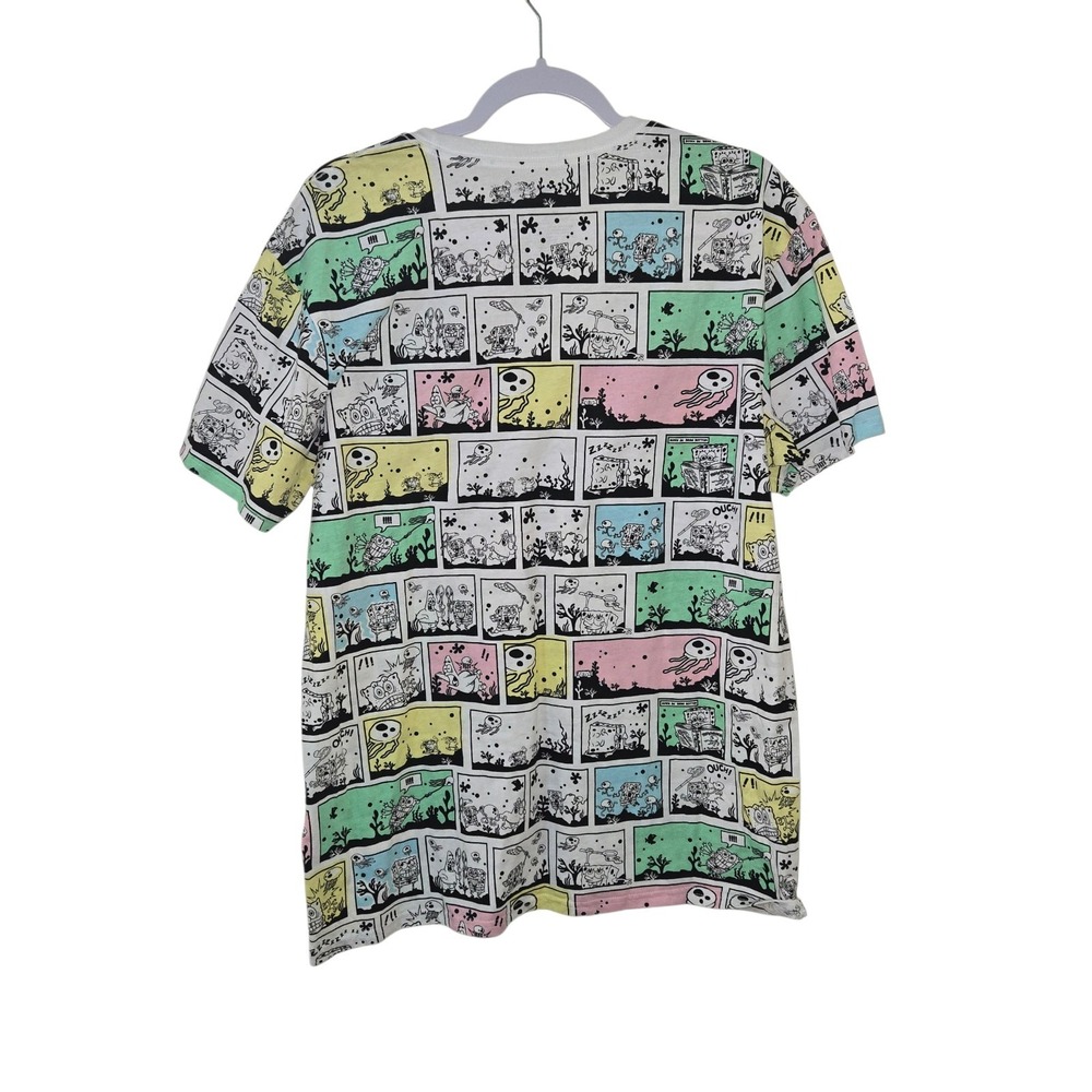 Nickelodeon SpongeBob SquarePants Comic Print T Shirt Pastel Graphic Tee Size L - Picture 2 of 4